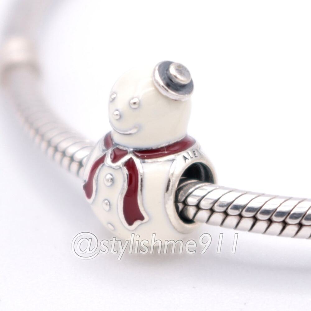Pandora Retired Happy Snowman Charm - 791406enmx - image 1